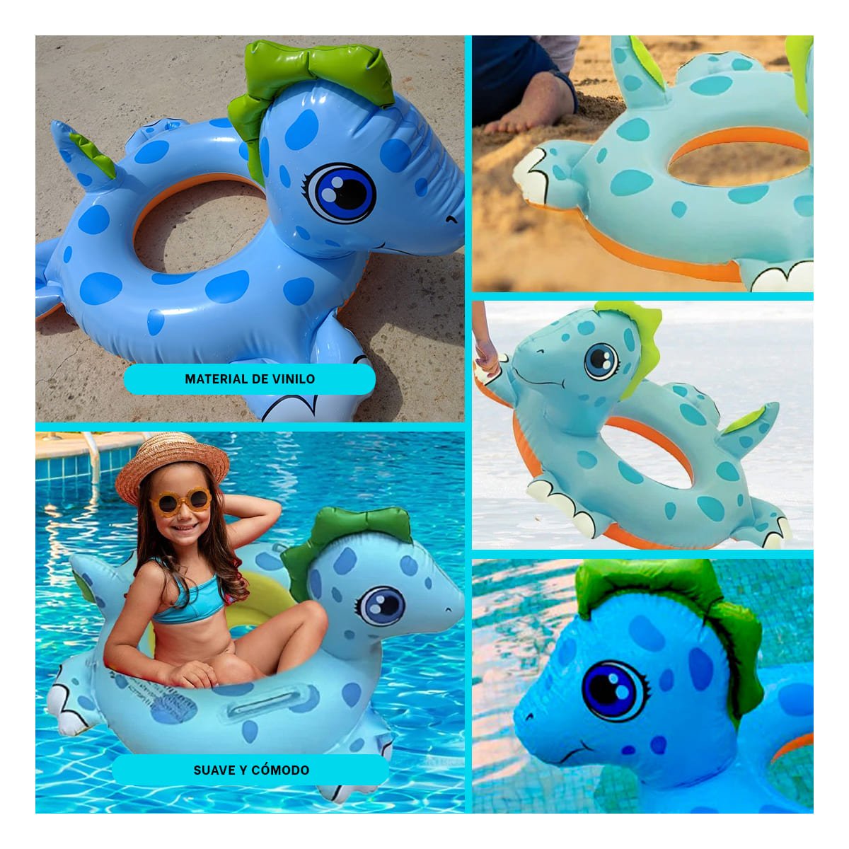 PACK12 INFLABLE CON FORMA DE CABALLO DE MAR PARA BEBE PARA JUEGOS ACUATICOS Y+PAPEL REGALO - 2