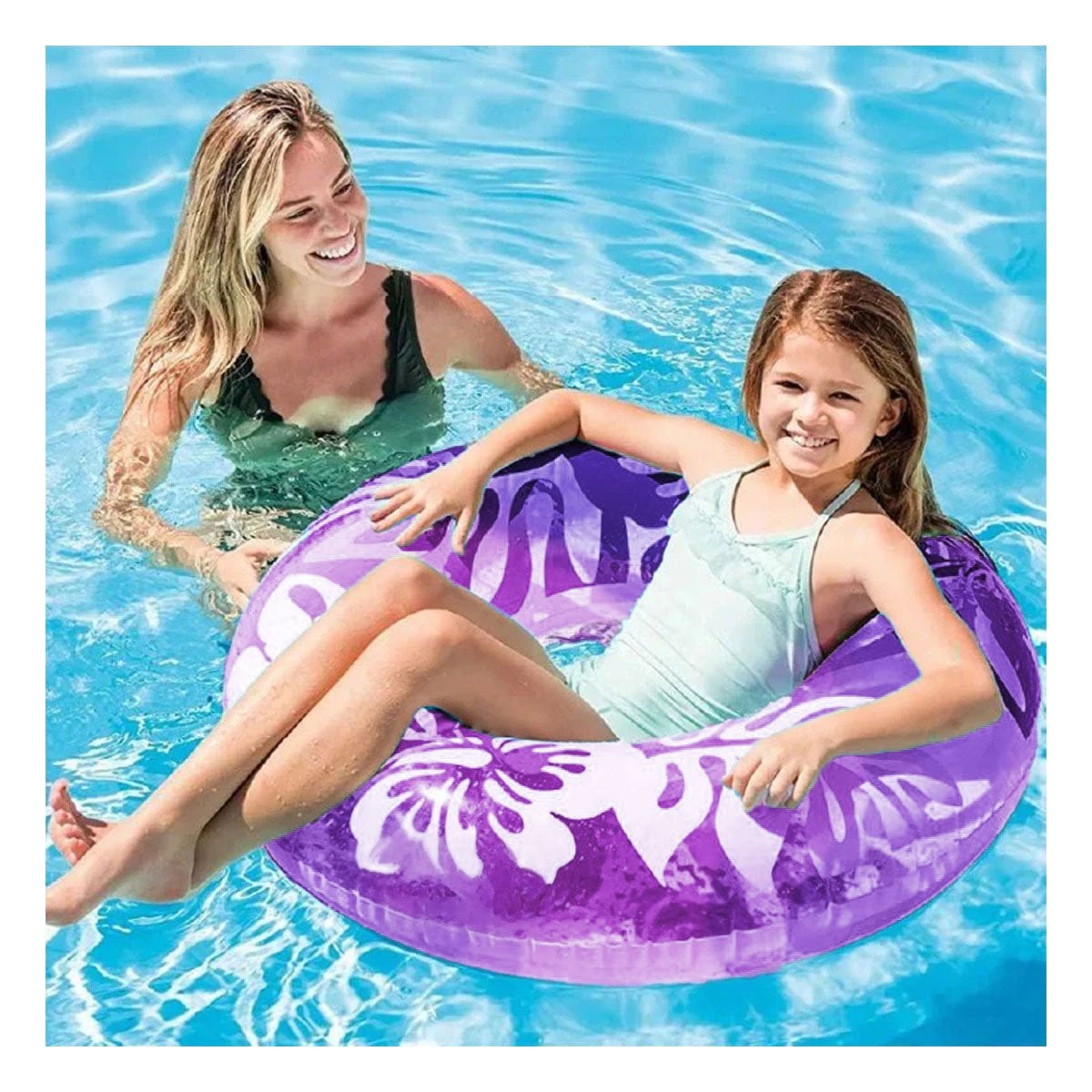 PACK6 FLOTADOR MORADO TIPO ARO DE 91 CM CON ALGAS Y FLORES PARA AGUA Y+REGALO STICKER - 3