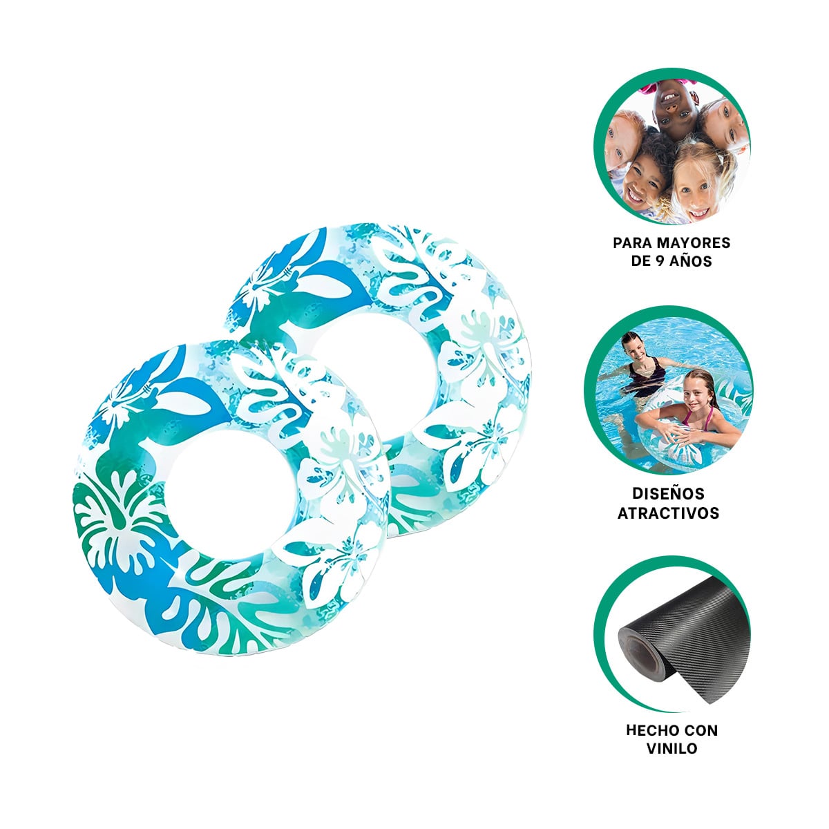 PACK4 INFLABLE AGRADABLE EN CELESTE Y+LIGAS DE REGALO - 4