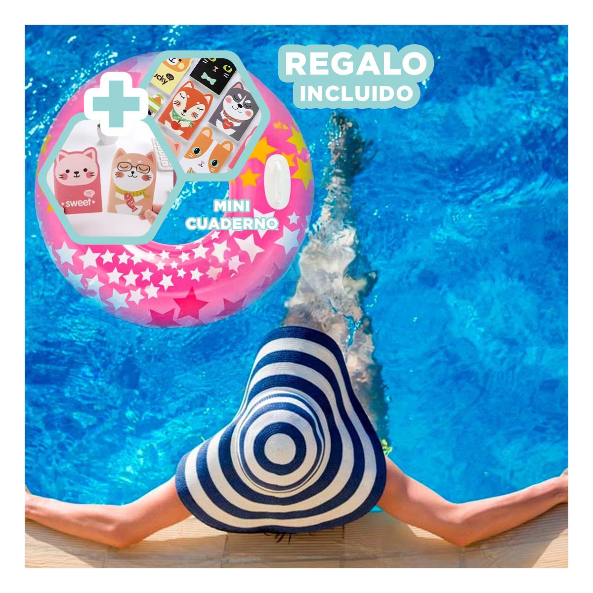 PACK12 FLOTADOR COMODO PARA PISCINA ROSADO Y+REGALO AGENDITA - 1