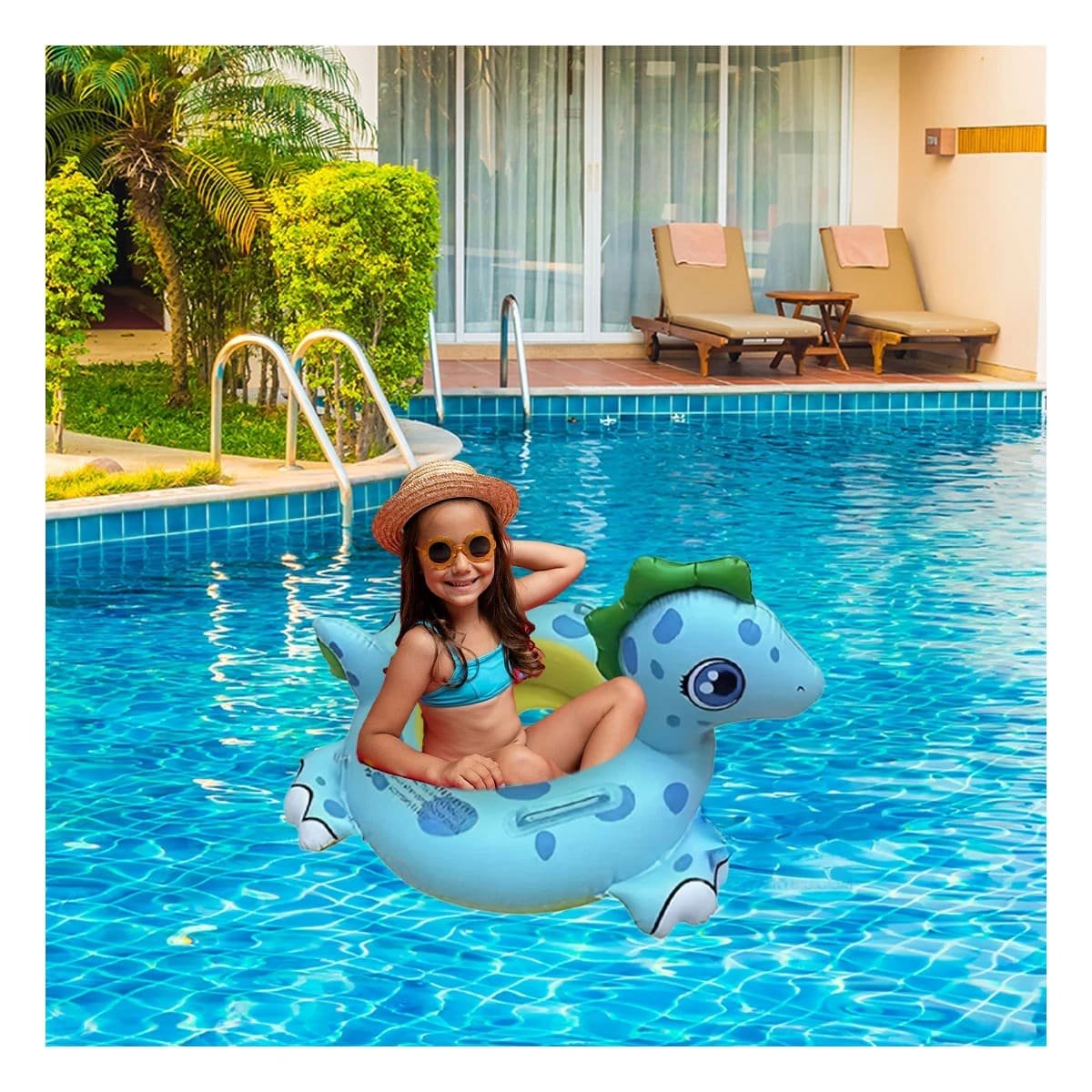 PACK12 SALVAVIDAS INFANTIL CON DISENO DE CABALLO DE MAR PARA AGUA Y PISCINA Y+REGALO STICKER - 3