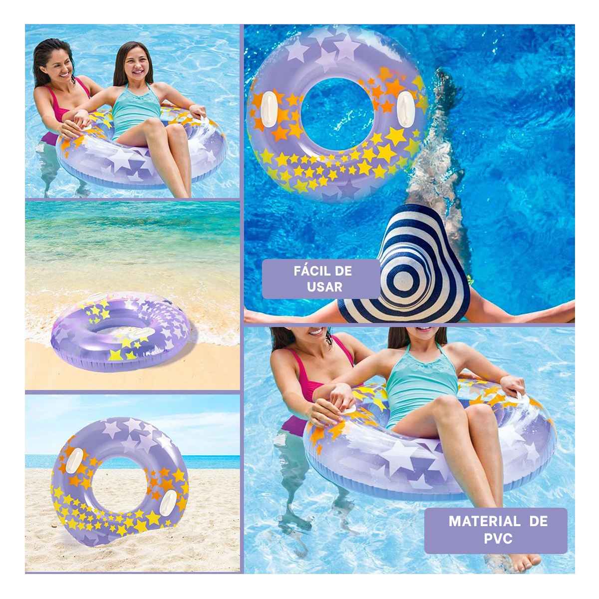 PACK9 INFLABLE AGRADABLE EN COLOR MORADO Y+LIGAS DE REGALO - 1