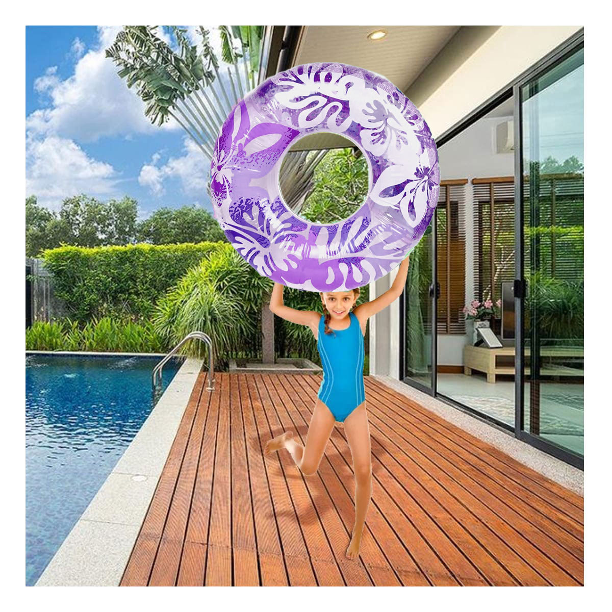 PACK9 FLOTADOR DE PISCINA ENTRETENIDO PARA NIÑOS MORADO - 1