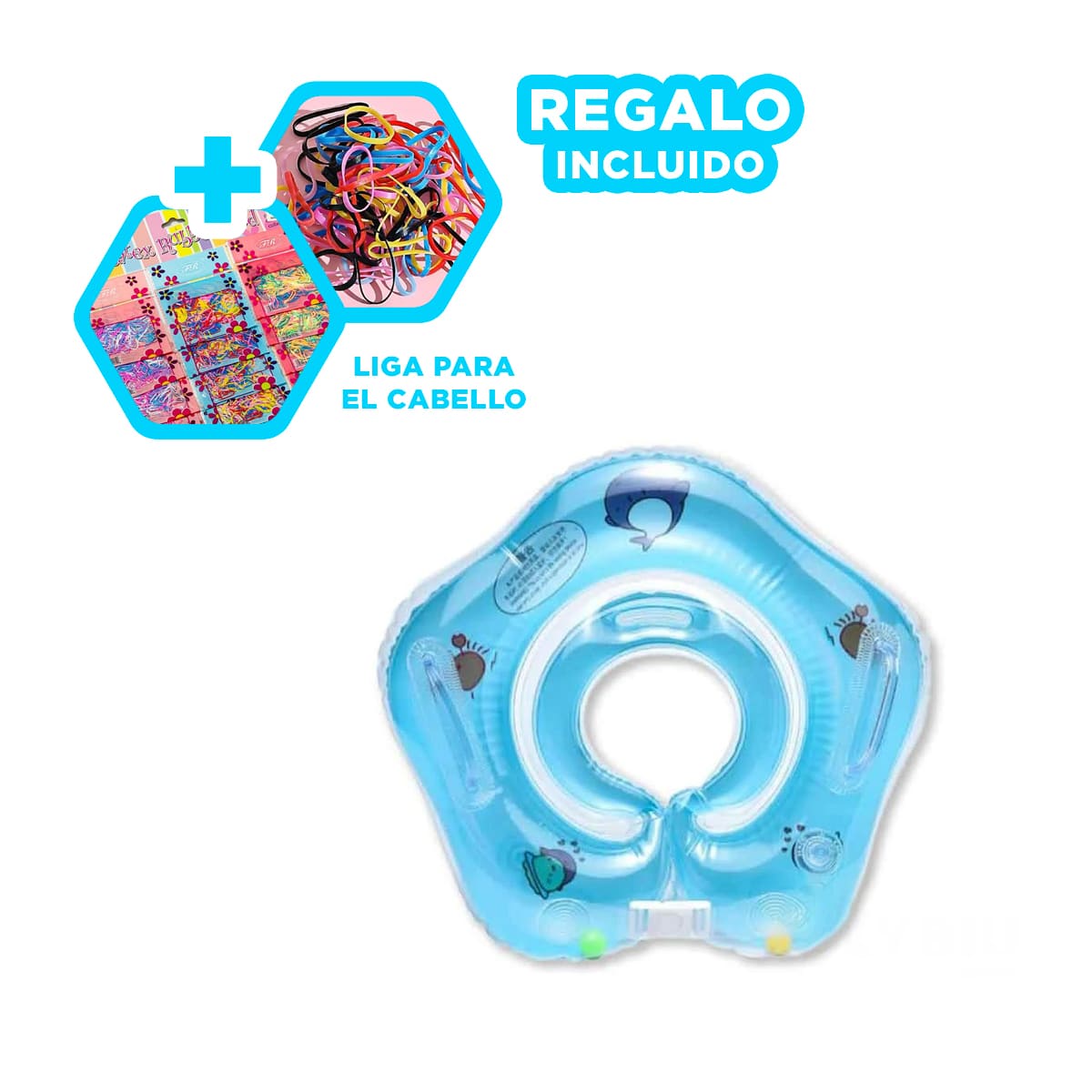 PACK6 BOYA PARA USAR EN LA PLAYA CELESTE Y+LIGAS DE REGALO - 1