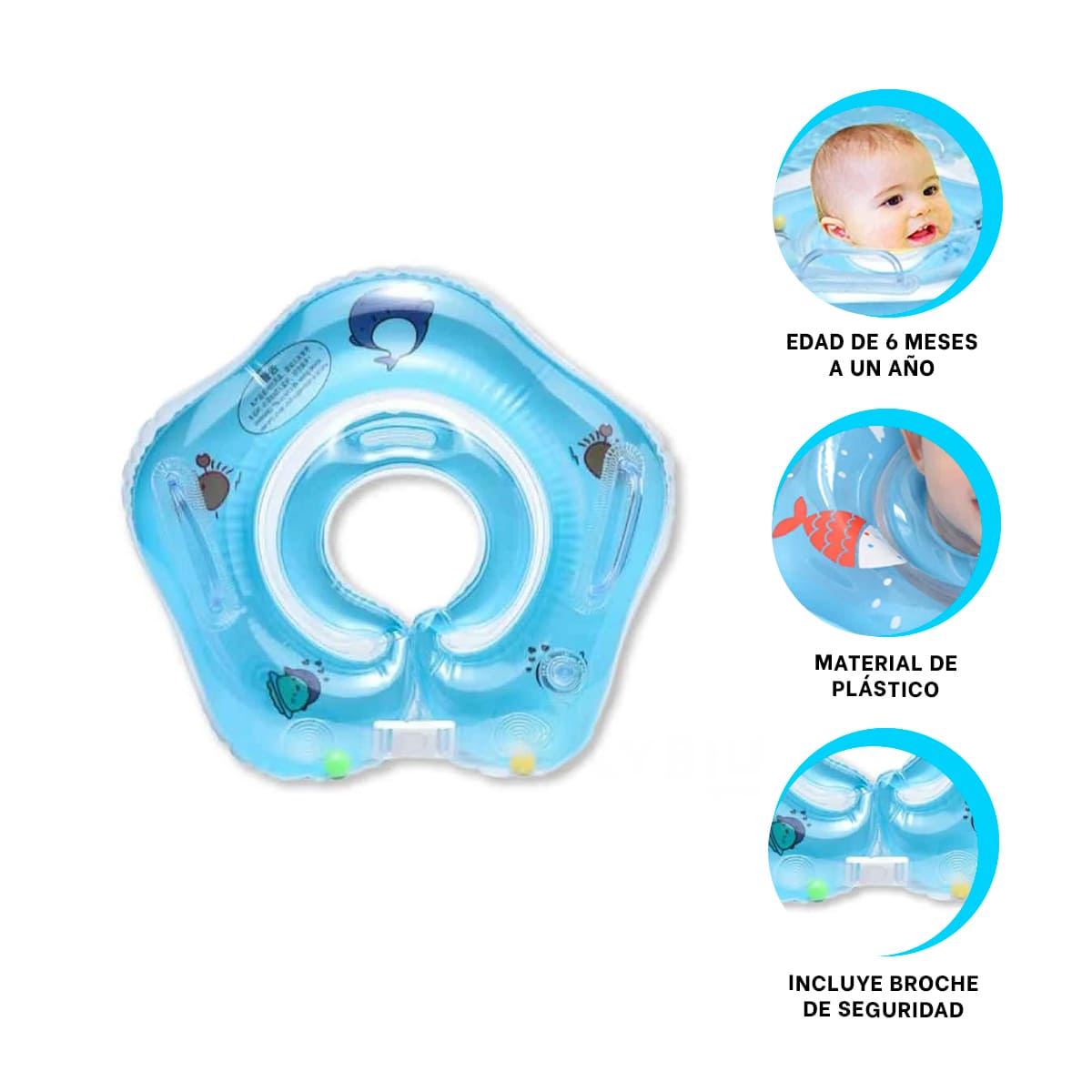 PACK6 BOYA PARA USAR EN LA PLAYA CELESTE Y+LIGAS DE REGALO - 3