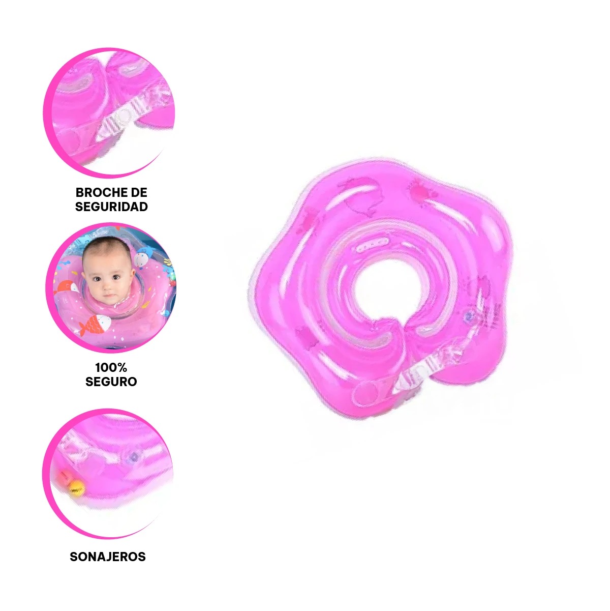 PACK3 FLOTADOR UTIL PARA NADAR EN ROSADO Y+REGALO STICKERS - 3
