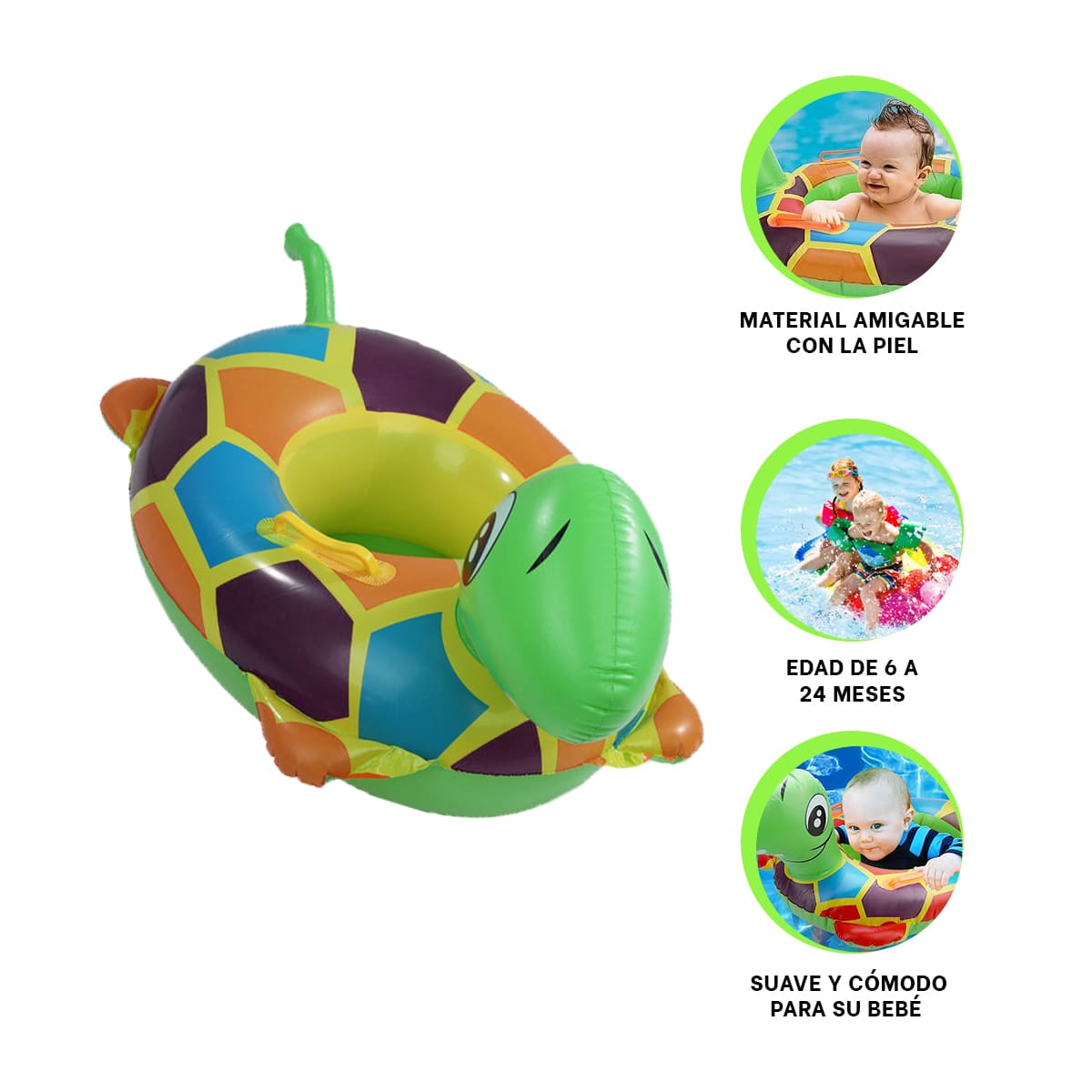 PACK12 FLOTADOR ERGONOMICO DE TORTUGA Y+BANDERITAS ADHESIVAS - 4