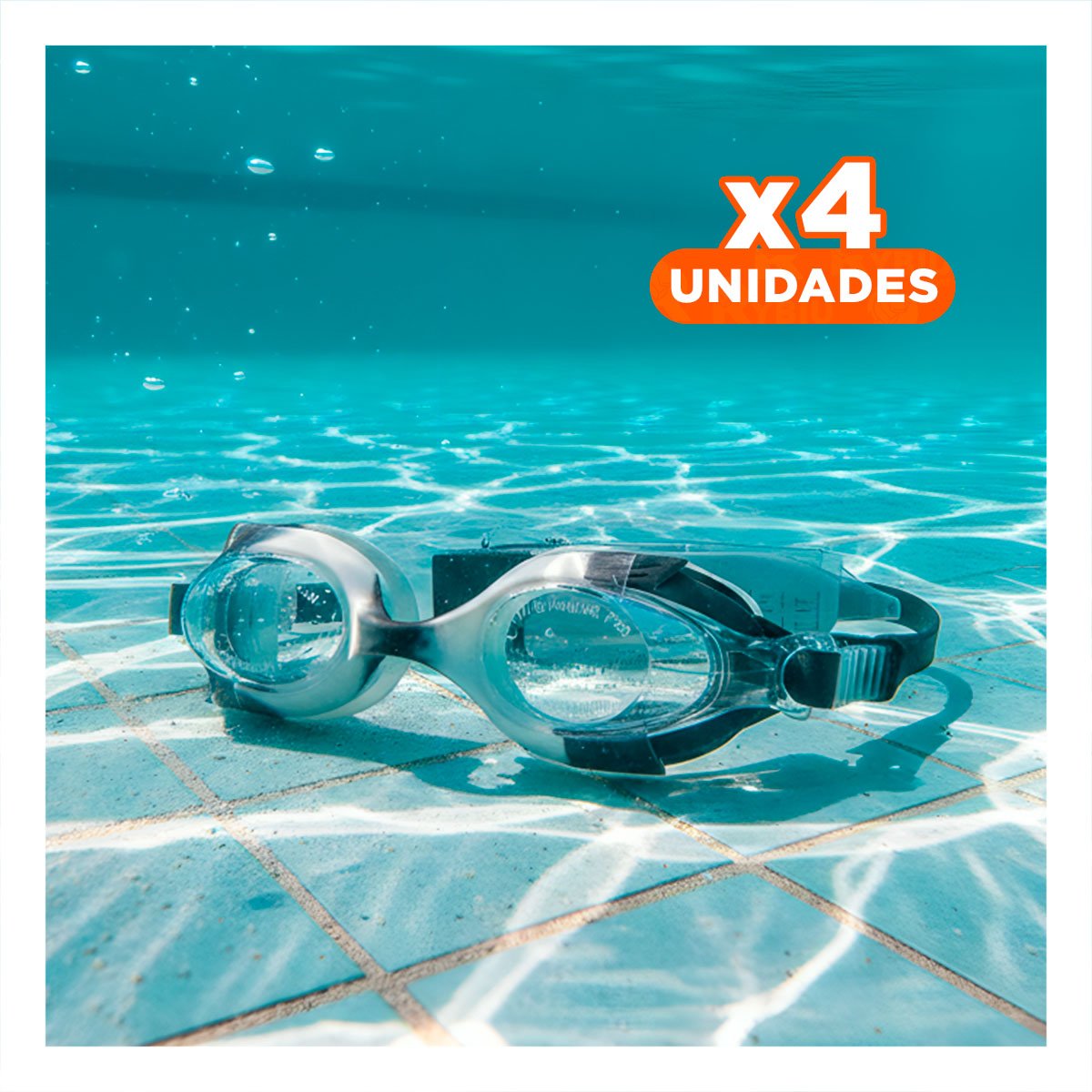 PACK4 GAFAS INFANTILES NEGRO Y BLANCO PARA NINOS USO EN PISCINA - 1