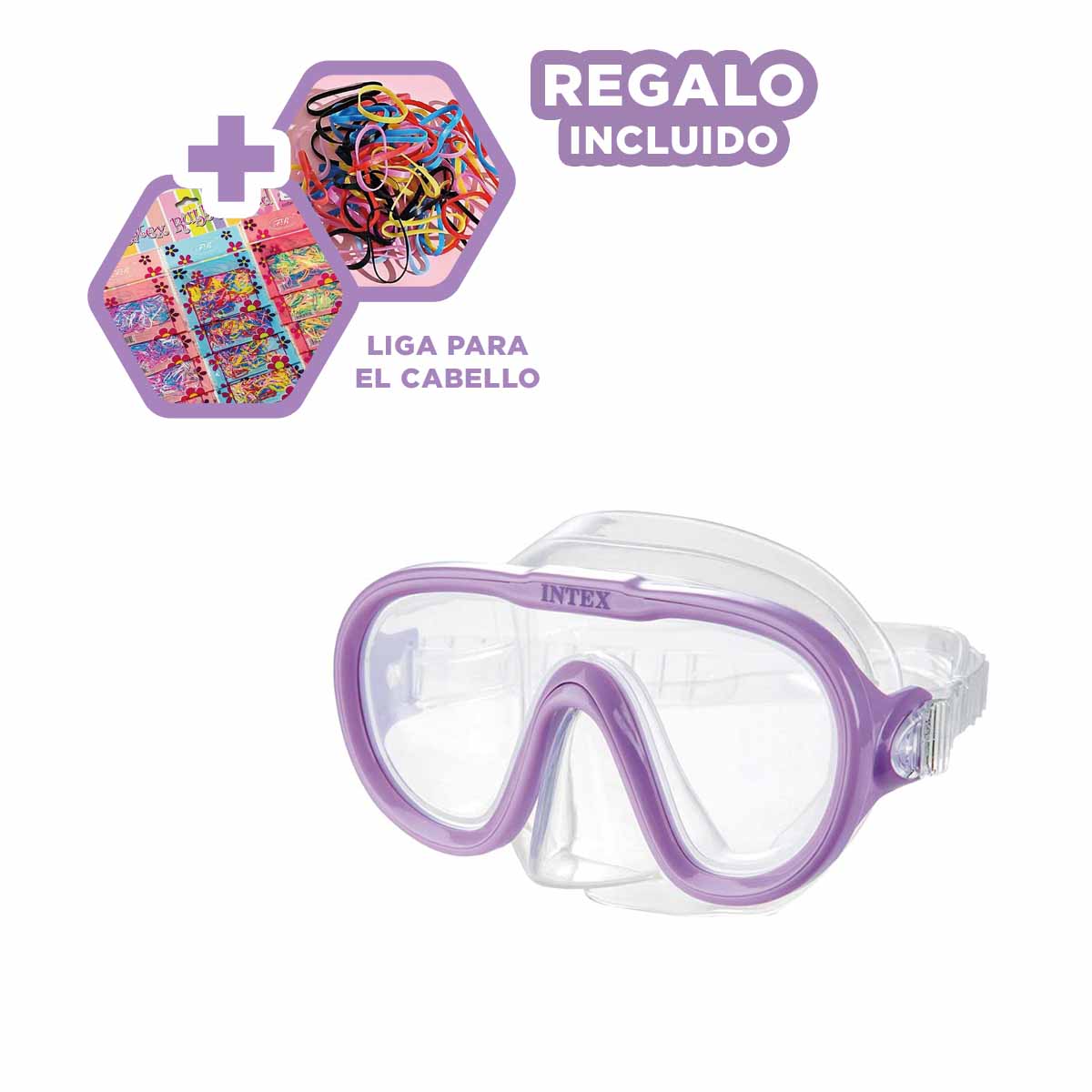 PACK4 GAFAS IMPERMEABLE EN COLOR LILA Y+LIGAS DE REGALO - 1