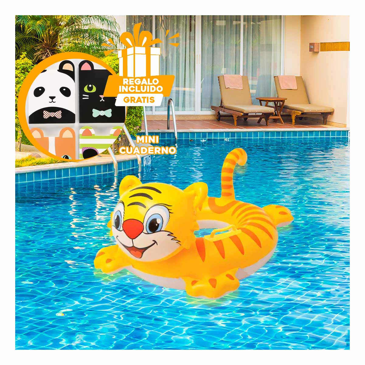 PACK5 FLOTADOR DURO INFANTIL DE TIGRE Y+REGALO AGENDITA - 1