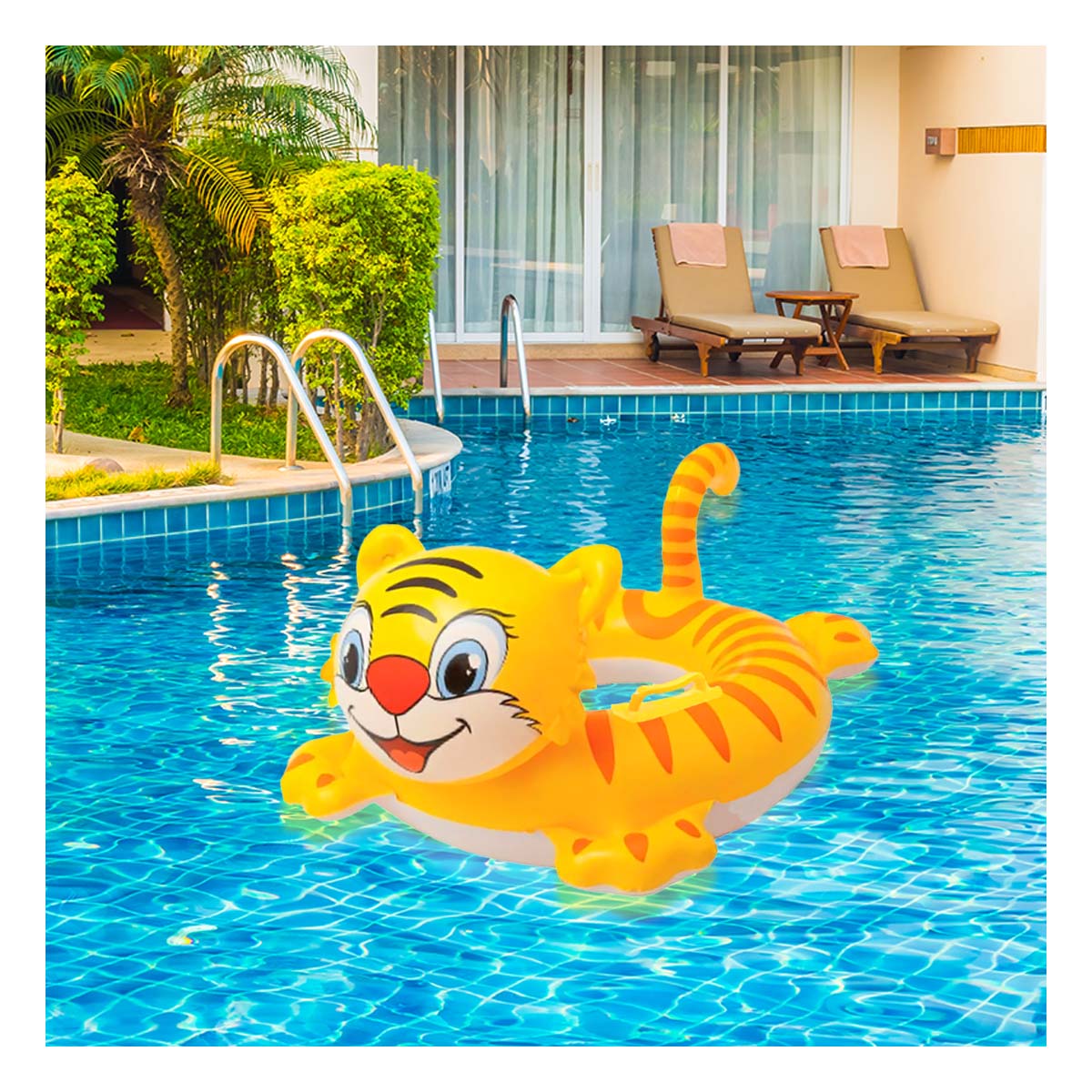PACK5 FLOTADOR DIVERTIDO DE BEBES PARA VERANO DE TIGRE - 1