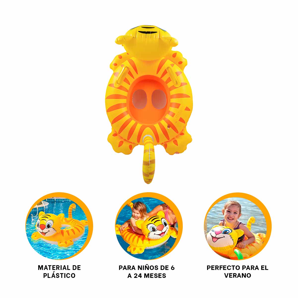 PACK4 FLOTADOR ERGONOMICO DE TIGRE Y+BANDERITAS ADHESIVAS - 2