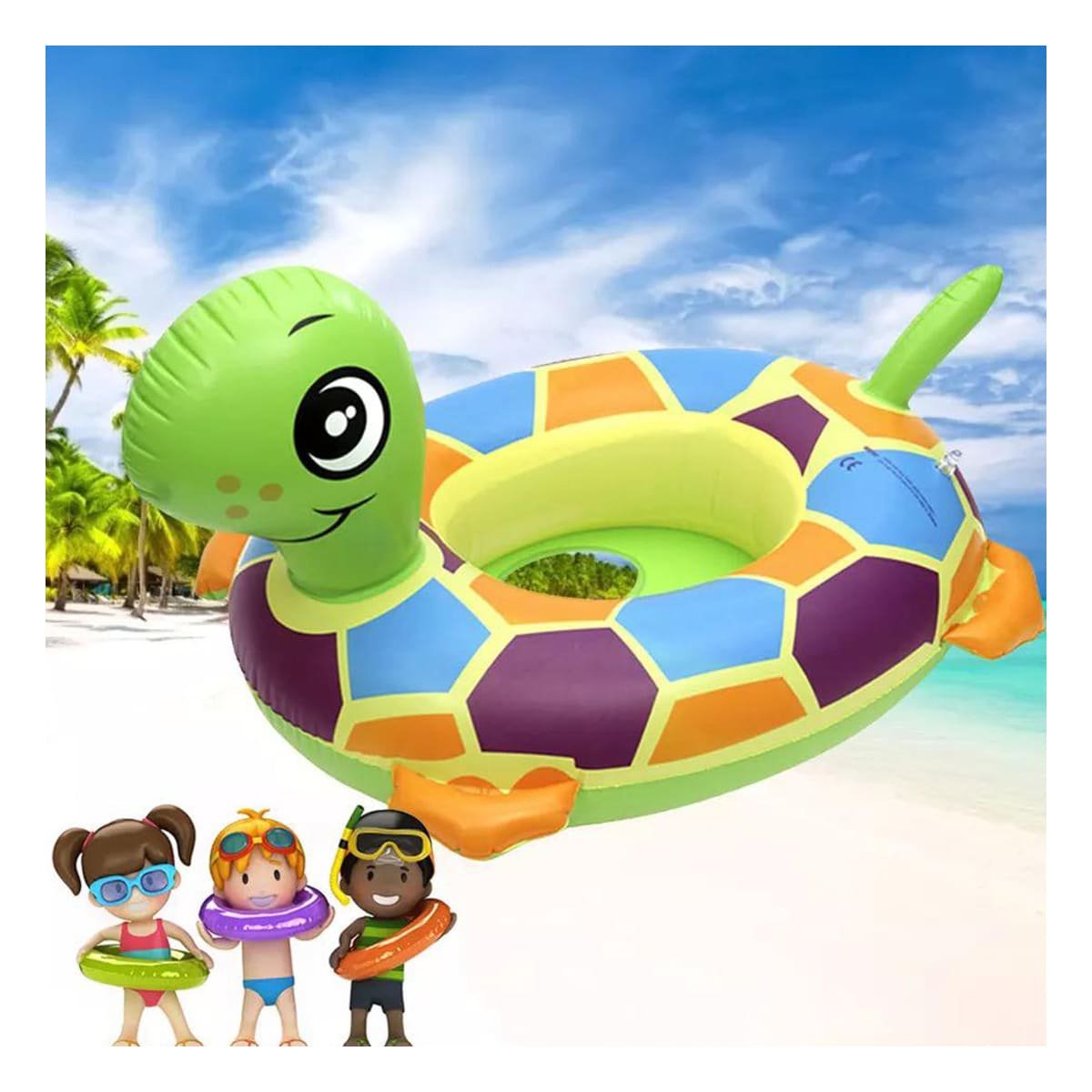 PACK12 FLOTADOR DE AGUA CON FORMA DE TORTUGA PARA BEBE PARA PISCINA Y+REGALO STICKER - 3
