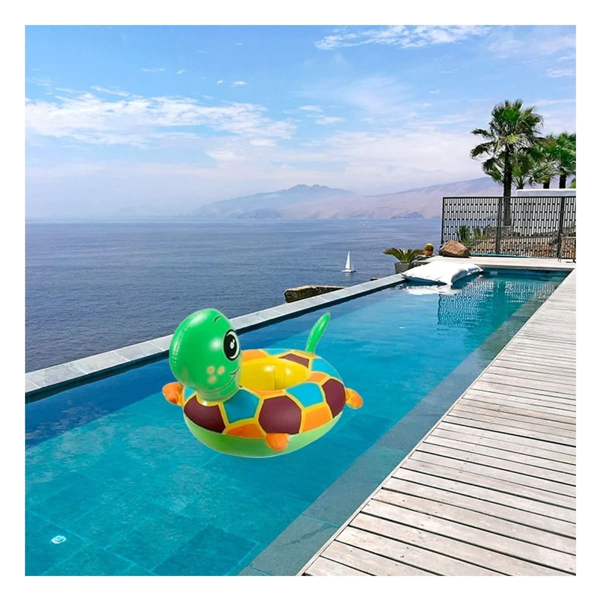 PACK12 FLOTADOR DE AGUA CON FORMA DE TORTUGA PARA BEBE PARA PISCINA Y+REGALO STICKER - 5