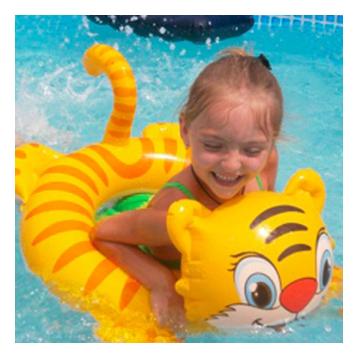 PACK4 FLOTADOR TIPO ANIMAL INFANTIL CON DISENO DE TIGRE Y ASA PARA BEBE PARA AGUA - 3