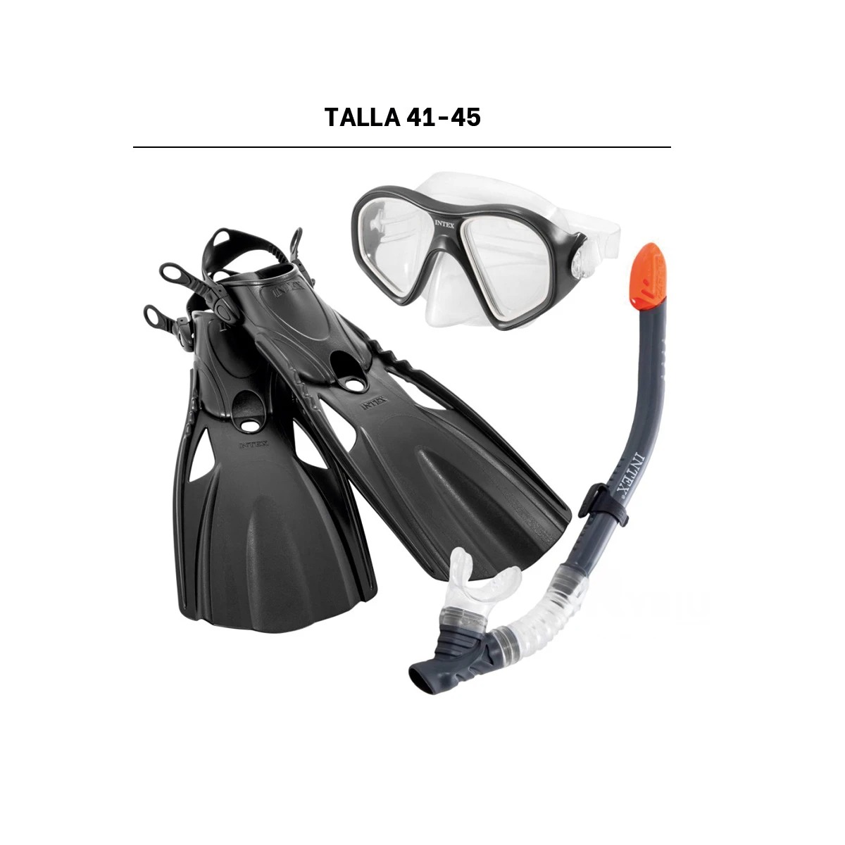 PACK3 EQUIPO COMPLETO DE BUCEO EN NEGRO Y+LIGAS DE REGALO - 5