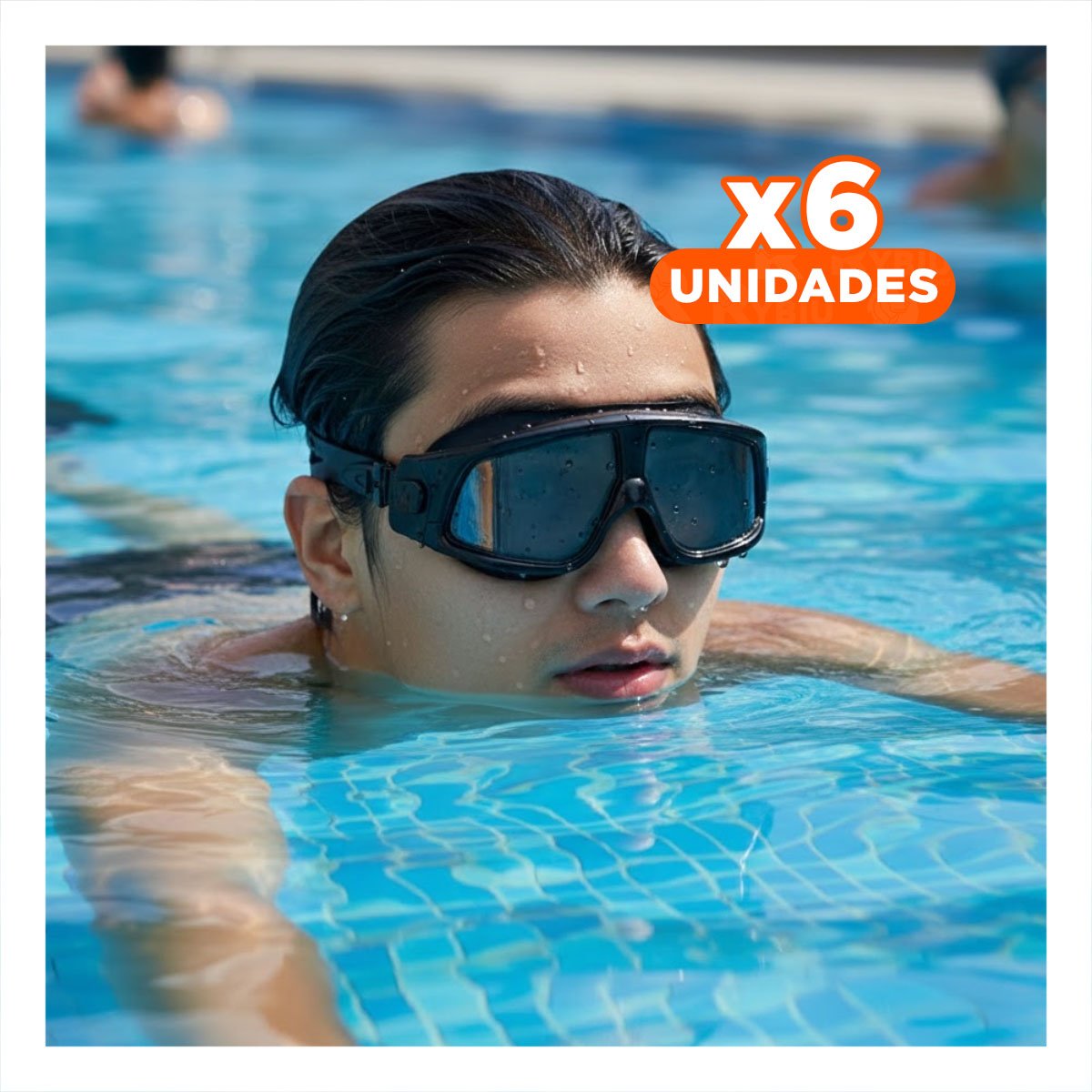 PACK6 CARETA DE NATACION CON LENTE TRANSPARENTE Y USO REGULAR PARA PISCINA Y+REGALO STICKER - 1
