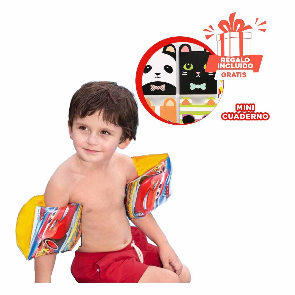 PACK9 FLOTADOR BONITO PARA NINOS 23X15CM DISENO DE CARRO - 1
