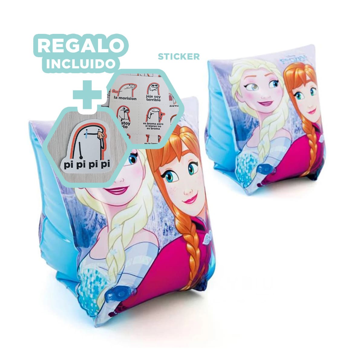 PACK9 FLOTADOR PARA NINOS EN CELESTE Y+PAPEL DE REGALO - 1