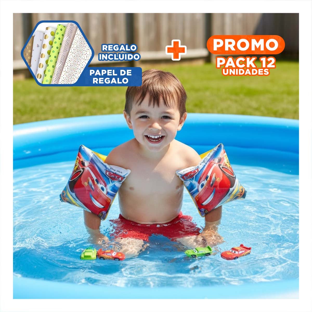 PACK12 BRAZALETES DE PISCINA PARA USO DIARIO Y+PAPEL REGALO - 1
