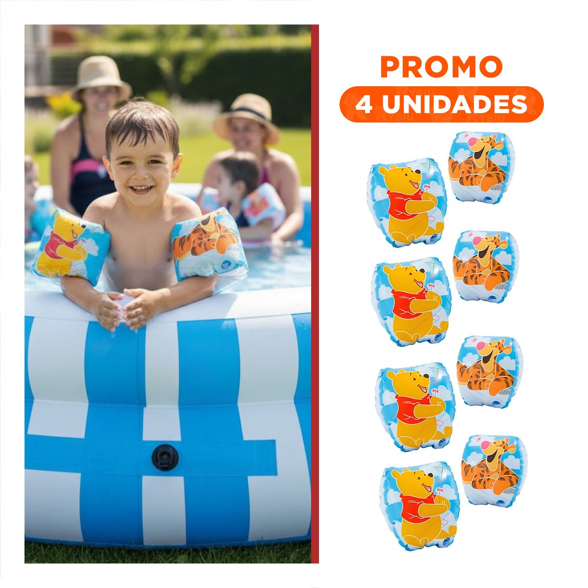 PACK4 ELEMENTO FLOTANTE PARA PISCINA CON DISENO INFANTIL Y+REGALO STICKER - 1