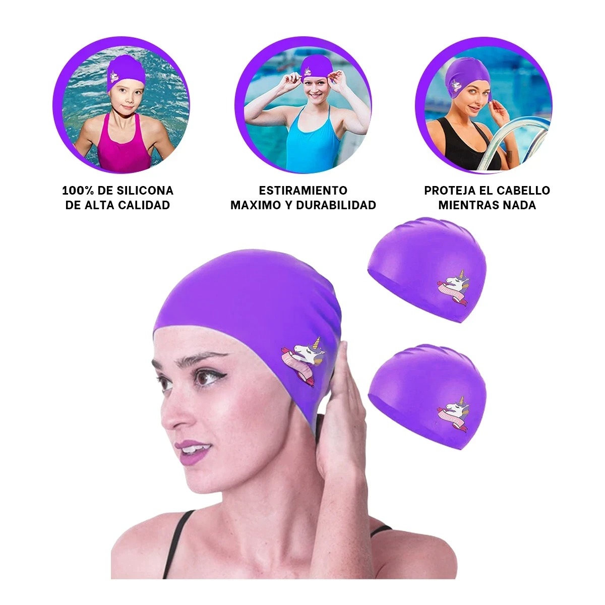 PACK6 CUBRECABELLO ERGONOMICO EN ROSADO Y+LIGAS DE REGALO - 4