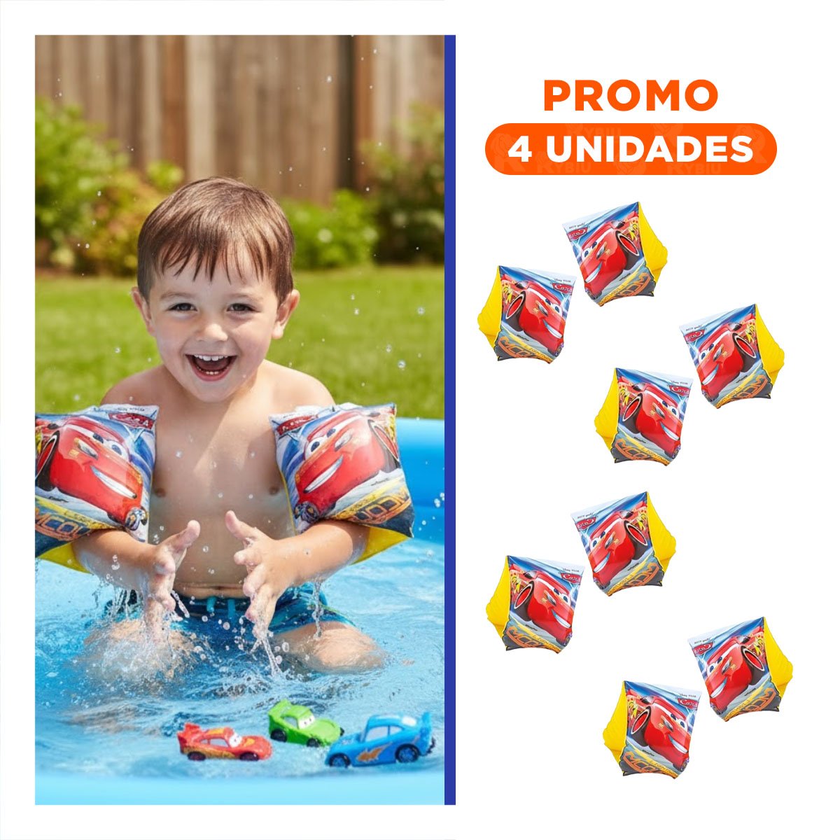 PACK4 ACCESORIO FLOTANTE INFANTIL PARA PISCINA FAMILIAR Y+REGALO STICKER - 1