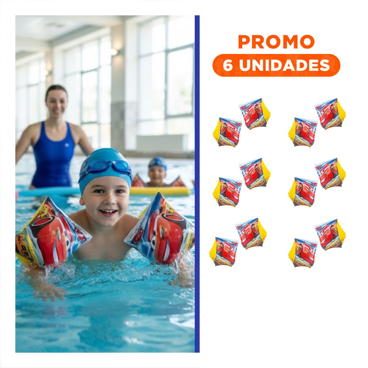 PACK6 BRAZALETES INFLABLES PARA RECREACION EN AGUA - 1