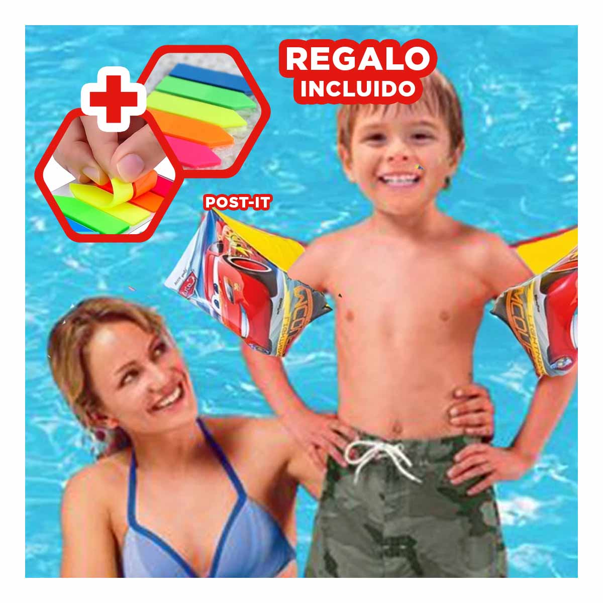 PACK12 FLOTADOR CON DISENO 23X15CM CARRO Y+REGALO AGENDITA - 1