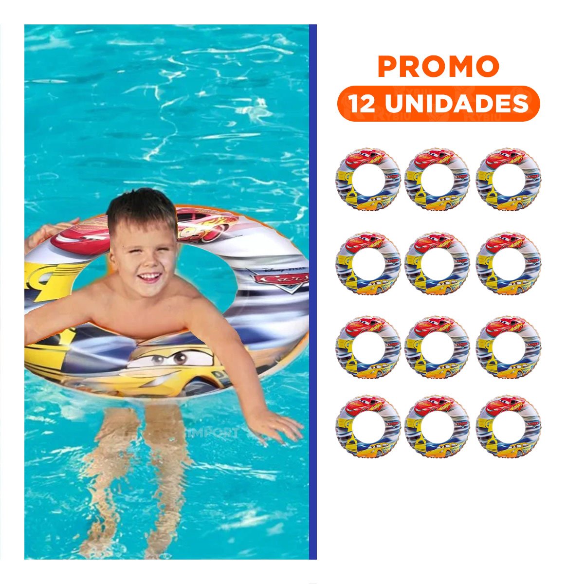 PACK12 ELEMENTO INFLABLE REDONDO PARA JUEGOS DE AGUA Y+REGALO STICKER - 1
