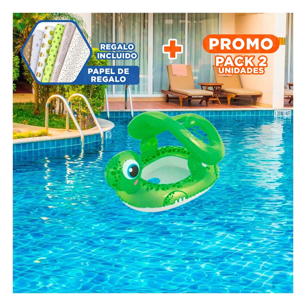 PACK2 ELEMENTO COMODO Y LIGERO PARA NINOS QUE APRENDEN A NADAR Y+PAPEL REGALO - 1