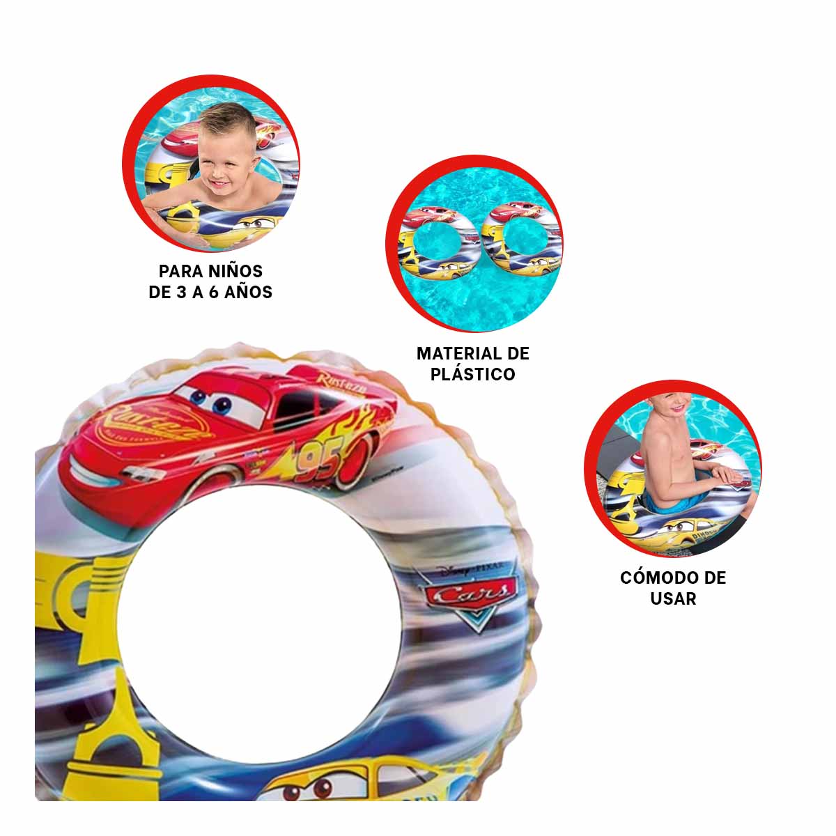 PACK6 FLOTADOR DE BRAZOS FORMA CARRO Y+BANDERITAS ADHESIVAS - 2