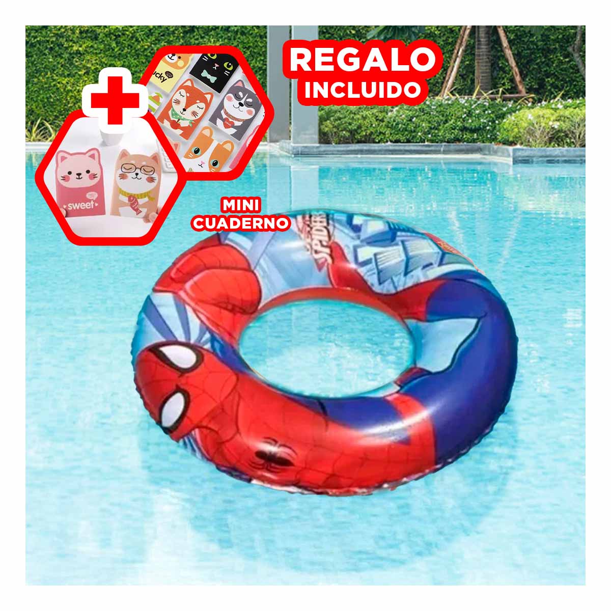 PACK9 FLOTADOR ARO PARA NINOS CON DISENO DE ARANA 56CM - 1