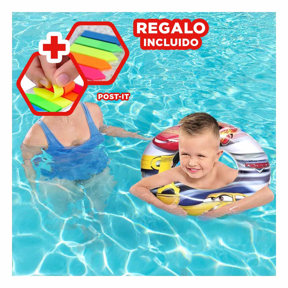 PACK12 FLOTADOR CON DISENO 23X15CM CARRO Y+REGALO AGENDITA - 1