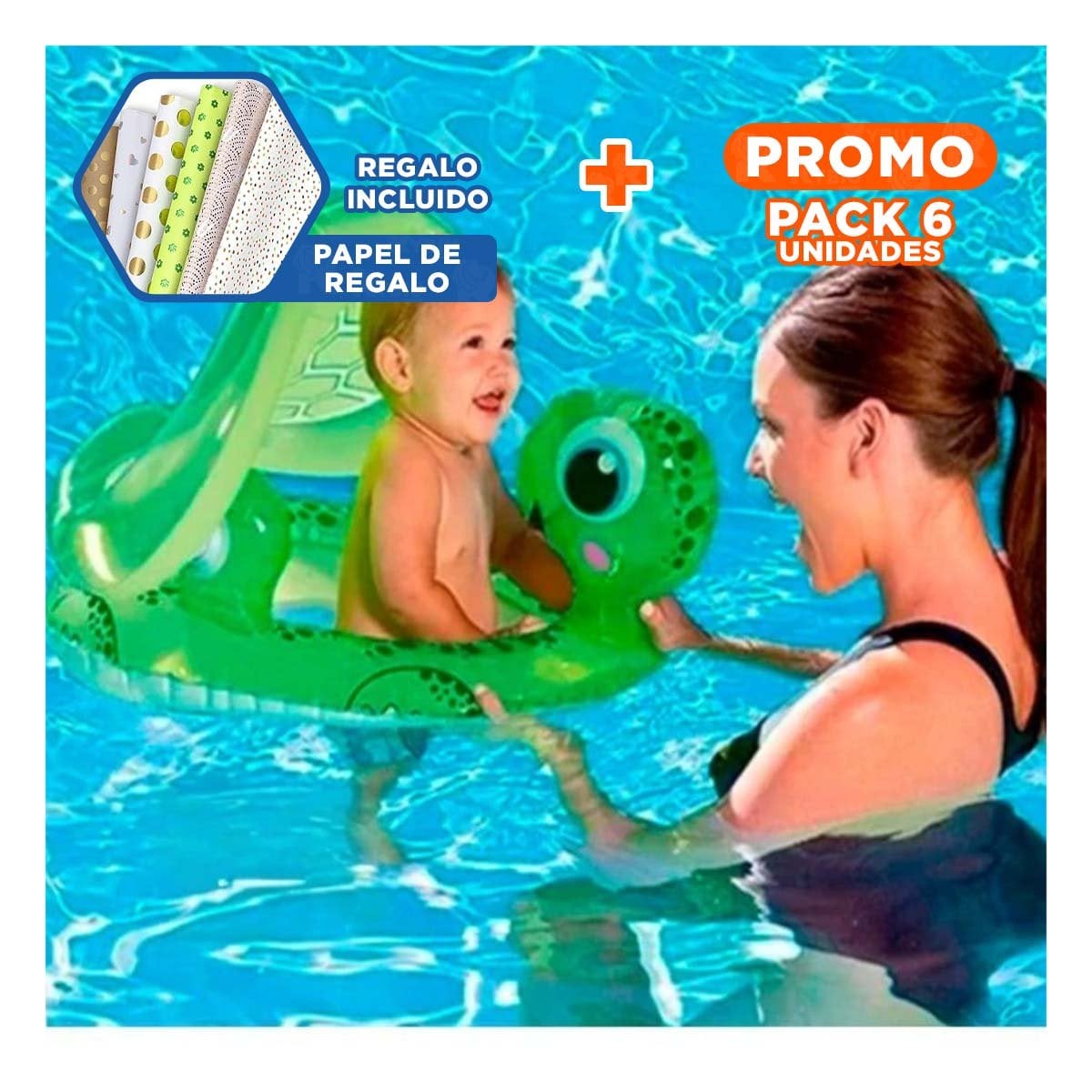 PACK6 ACCESORIO PRACTICO PARA APRENDIZAJE DE NATACION EN PISCINA Y+PAPEL REGALO - 1