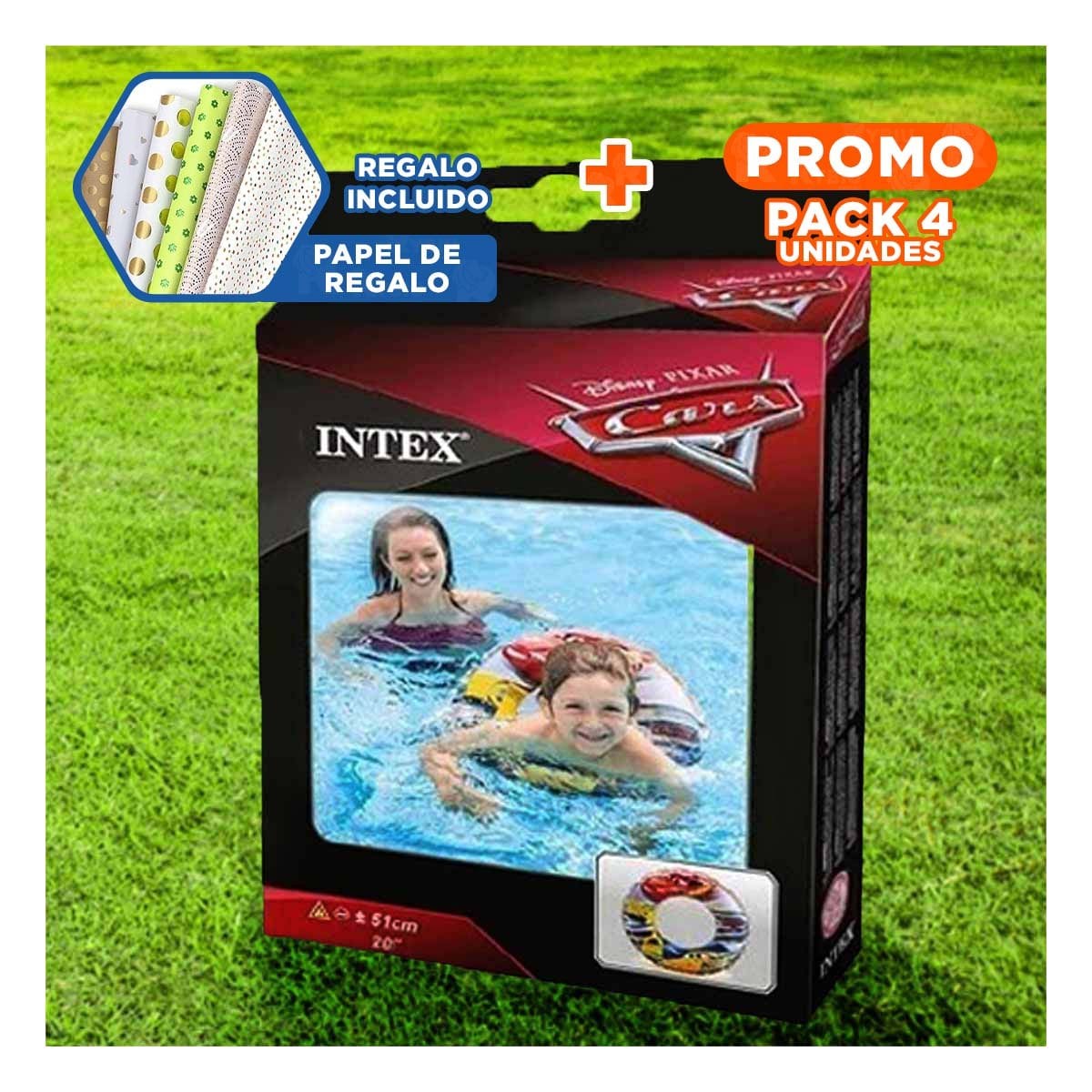 PACK4 ACCESORIO FLOTANTE PARA NINOS EN PISCINA RESIDENCIAL Y+PAPEL REGALO - 1