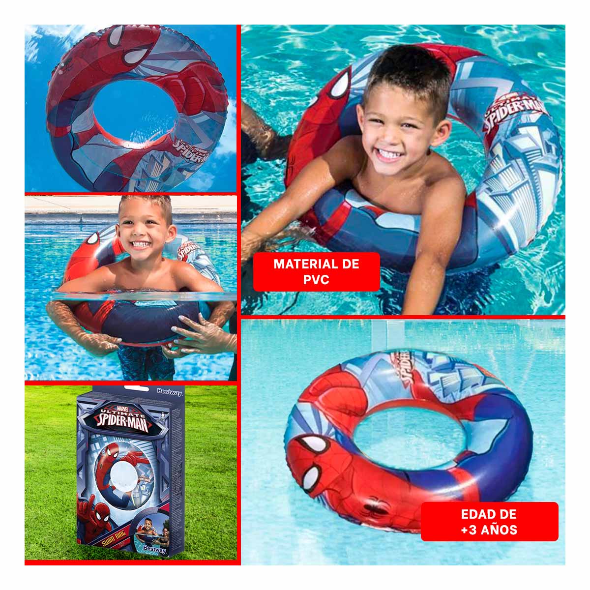 PACK4 FLOTADOR DINAMICO DE 56CM ARANA Y+BANDERITAS ADHESIVAS - 4