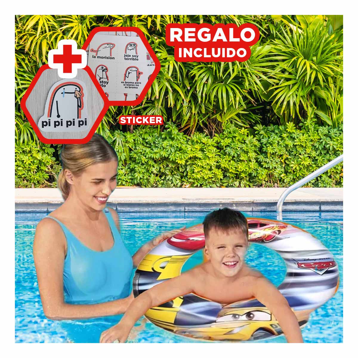 PACK5 FLOTADOR CON DISENO 23X15CM CARRO Y+REGALO AGENDITA - 1