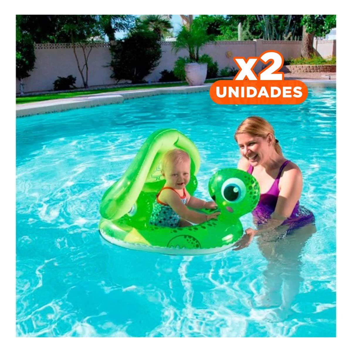 PACK2 FLOTADOR INFLABLE RESISTENTE PARA USO FRECUENTE EN PISCINA Y+REGALO STICKER - 1