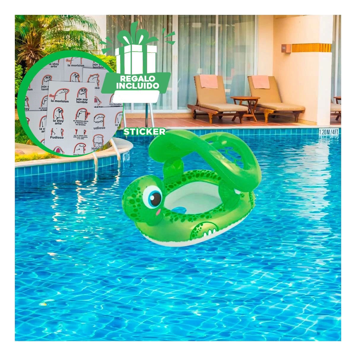 ELEMENTO ACUATICO INFLABLE PARA USO RECREATIVO FAMILIAR Y+REGALO STICKER - 1