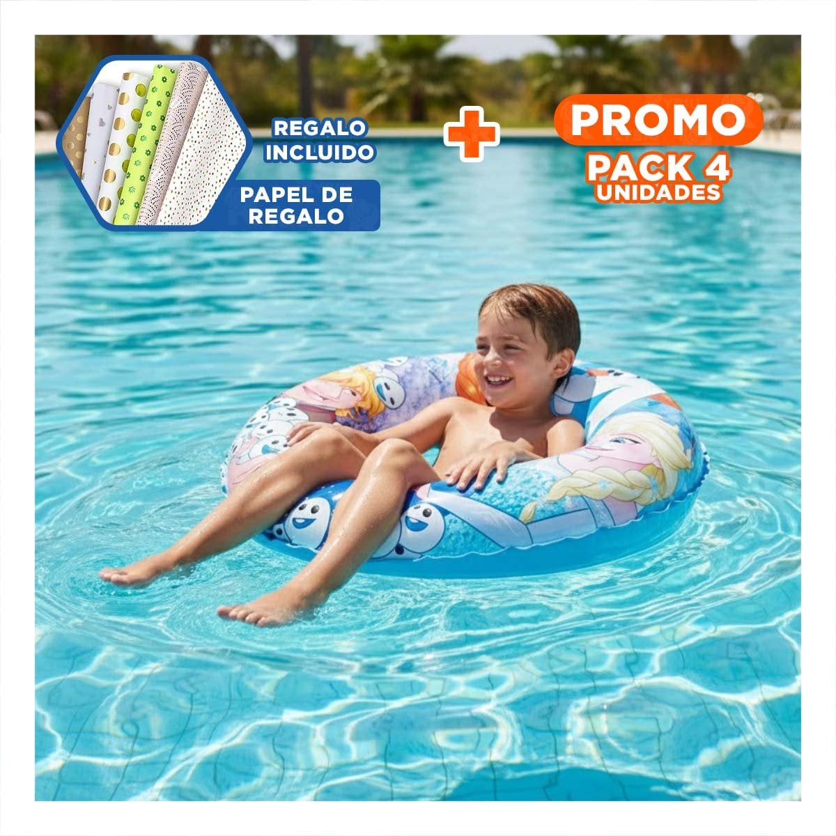 PACK4 FLOTADOR INFANTIL PARA NATACION CON AJUSTE FLEXIBLE Y SEGURO Y+PAPEL REGALO - 1