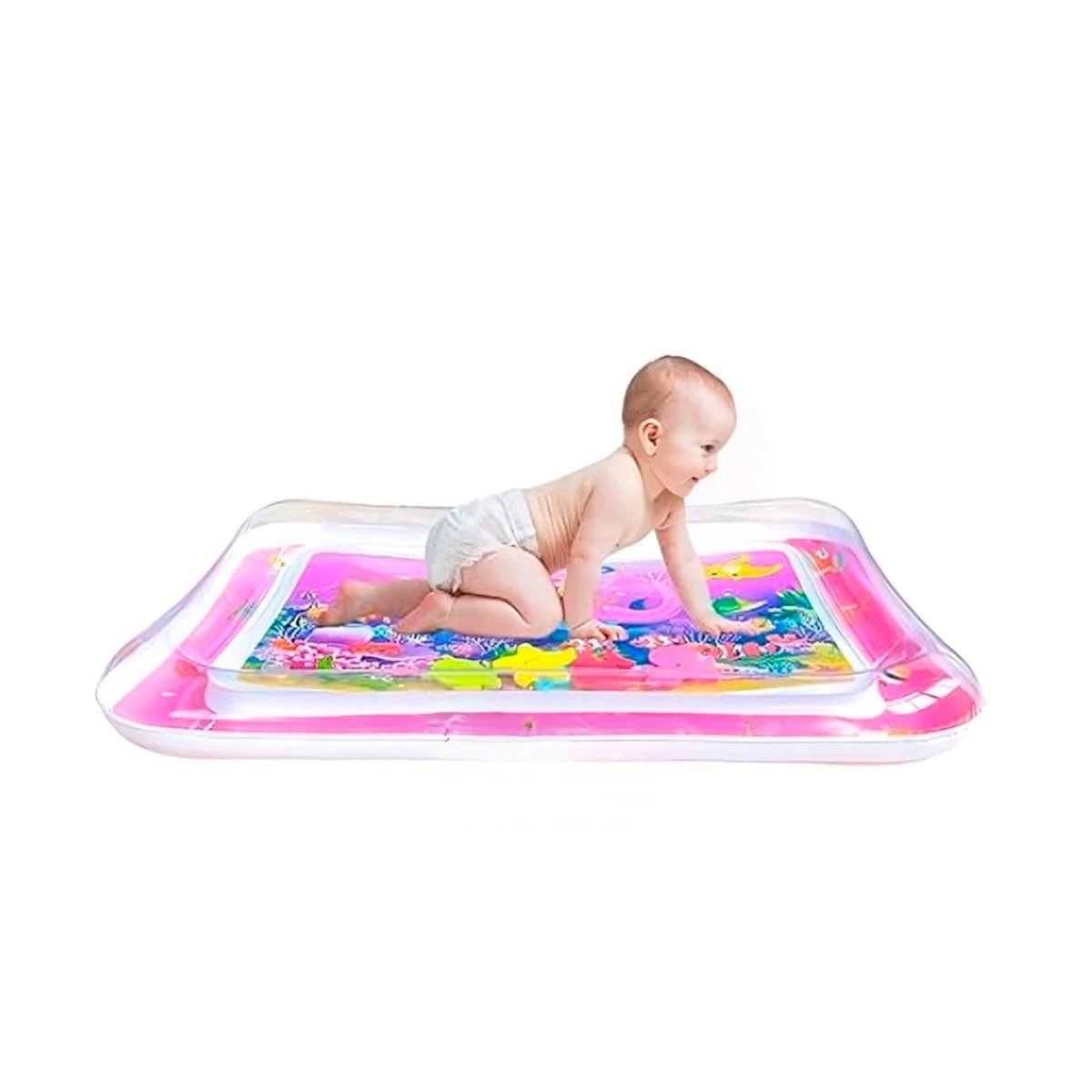 PACK6 AREA INFLABLE CON AGUA PARA BEBES ROSADO PARA JUEGO ACUATICO SEGURO Y+PAPEL REGALO - 2