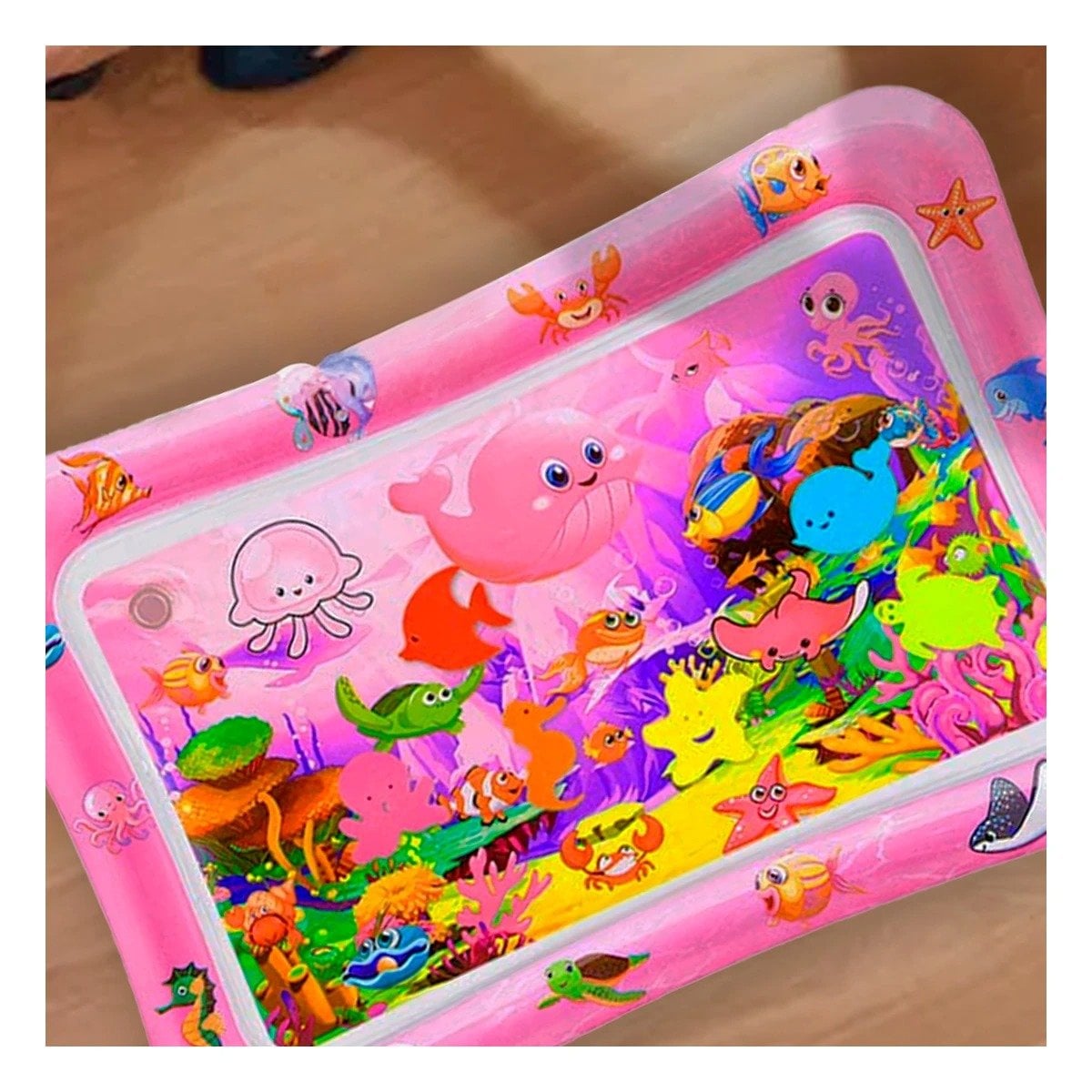 PACK6 AREA INFLABLE CON AGUA PARA BEBES ROSADO PARA JUEGO ACUATICO SEGURO Y+PAPEL REGALO - 5