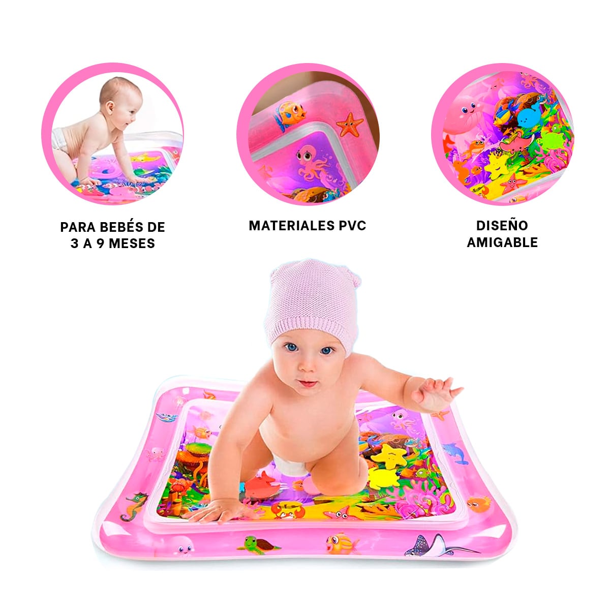PACK3 PLATAFORMA RETANGULAR KIDS EN ROSADO Y+LIGAS DE REGALO - 1