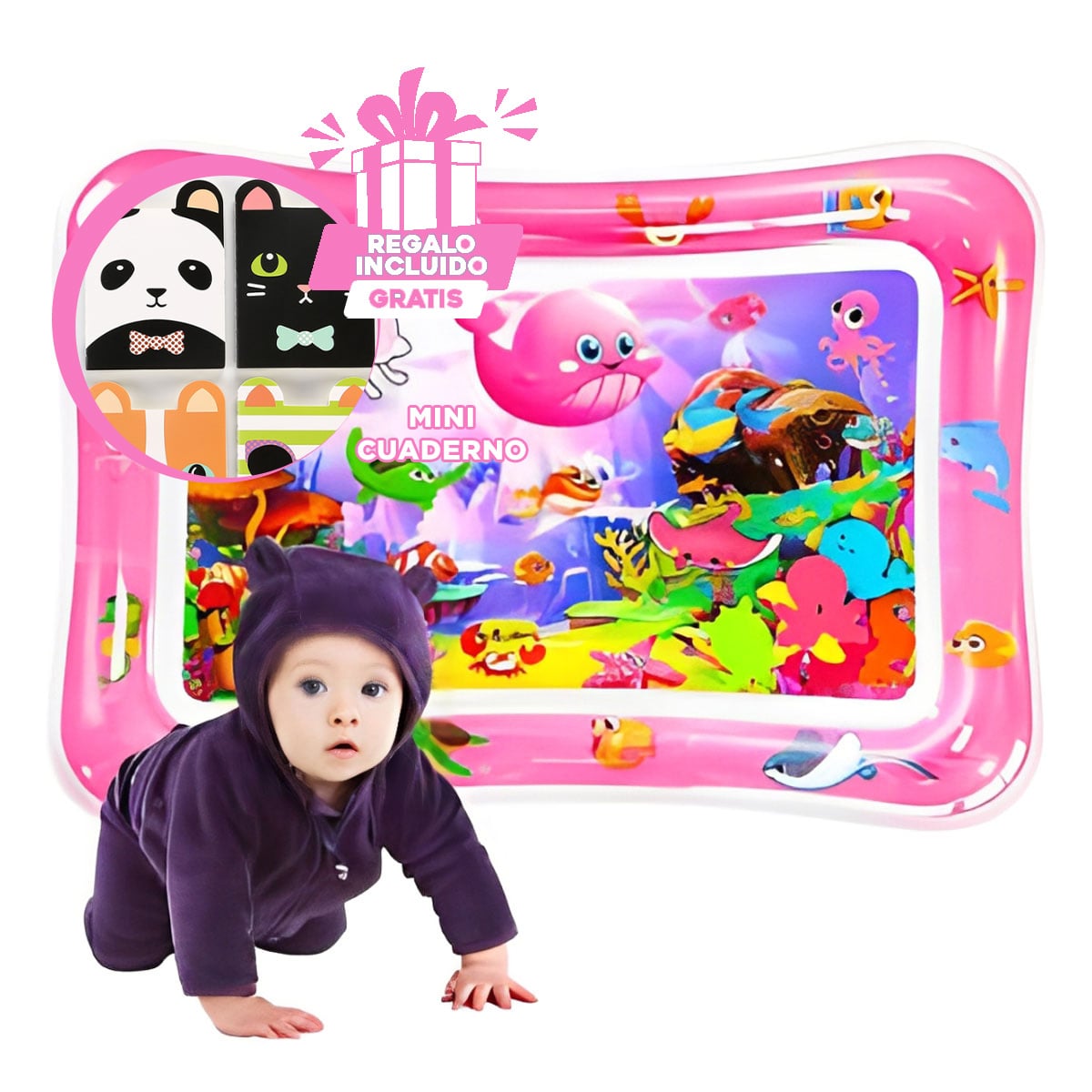 PACK5 INFLABLE MULTIFUNCIONAL EN ROSADO Y+REGALO AGENDITA - 1