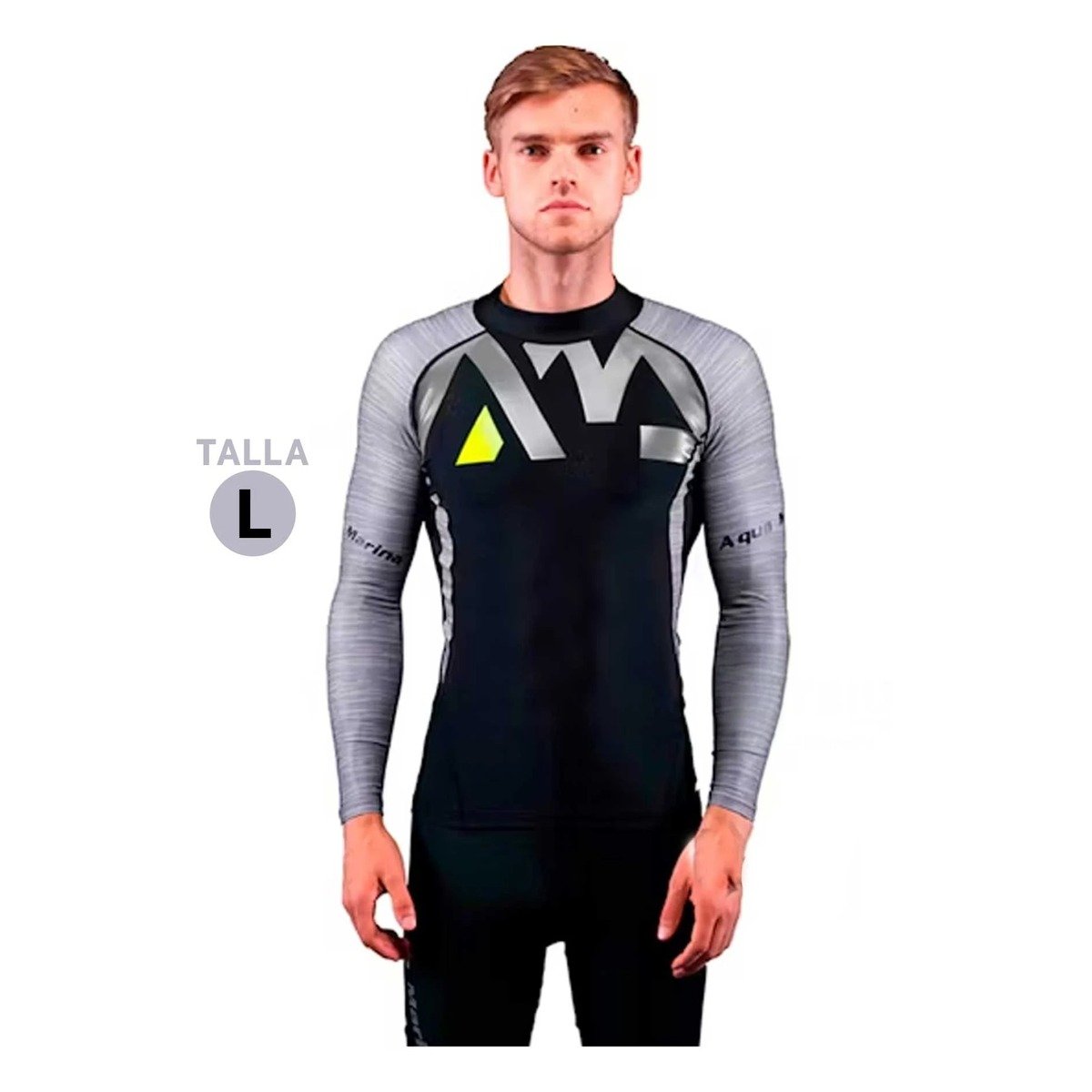 PACK2 ESTILO ELASTICO NAILON HOMBRE PLOMO NEGRO CON MANGA LARGA TALLA L Y+PAPEL REGALO - 4