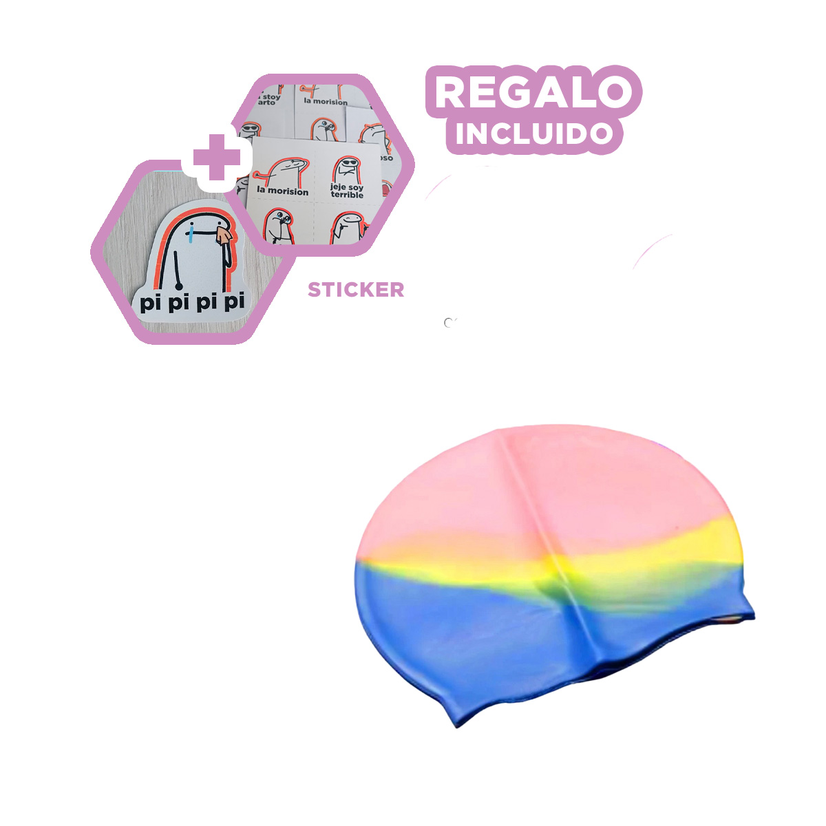 PACK9 GORRO LIGERO Y PORTATIL ROSADO Y+REGALO STICKERS - 1
