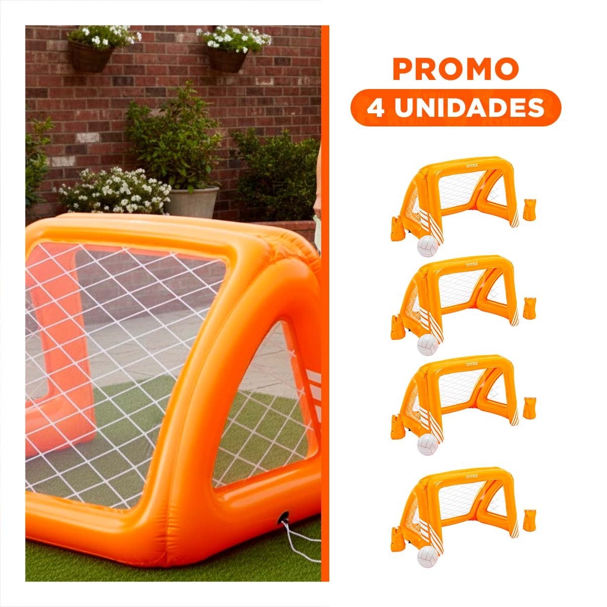 PACK4 MARCO INFLABLE DEPORTIVO PARA JUEGOS DE FUTBOL Y+REGALO STICKER - 1