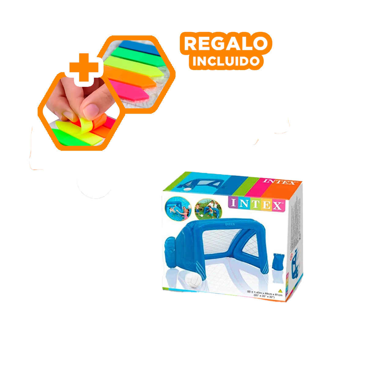 PACK3 ARCO CON RED EN COLOR NARANJA Y+BANDERITAS ADHESIVAS - 1