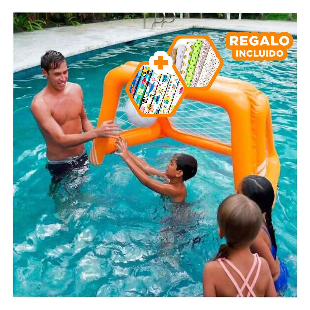 PACK5 ARCO GRANDE REFORZADO EN NARANJA Y+PAPEL DE REGALO - 1
